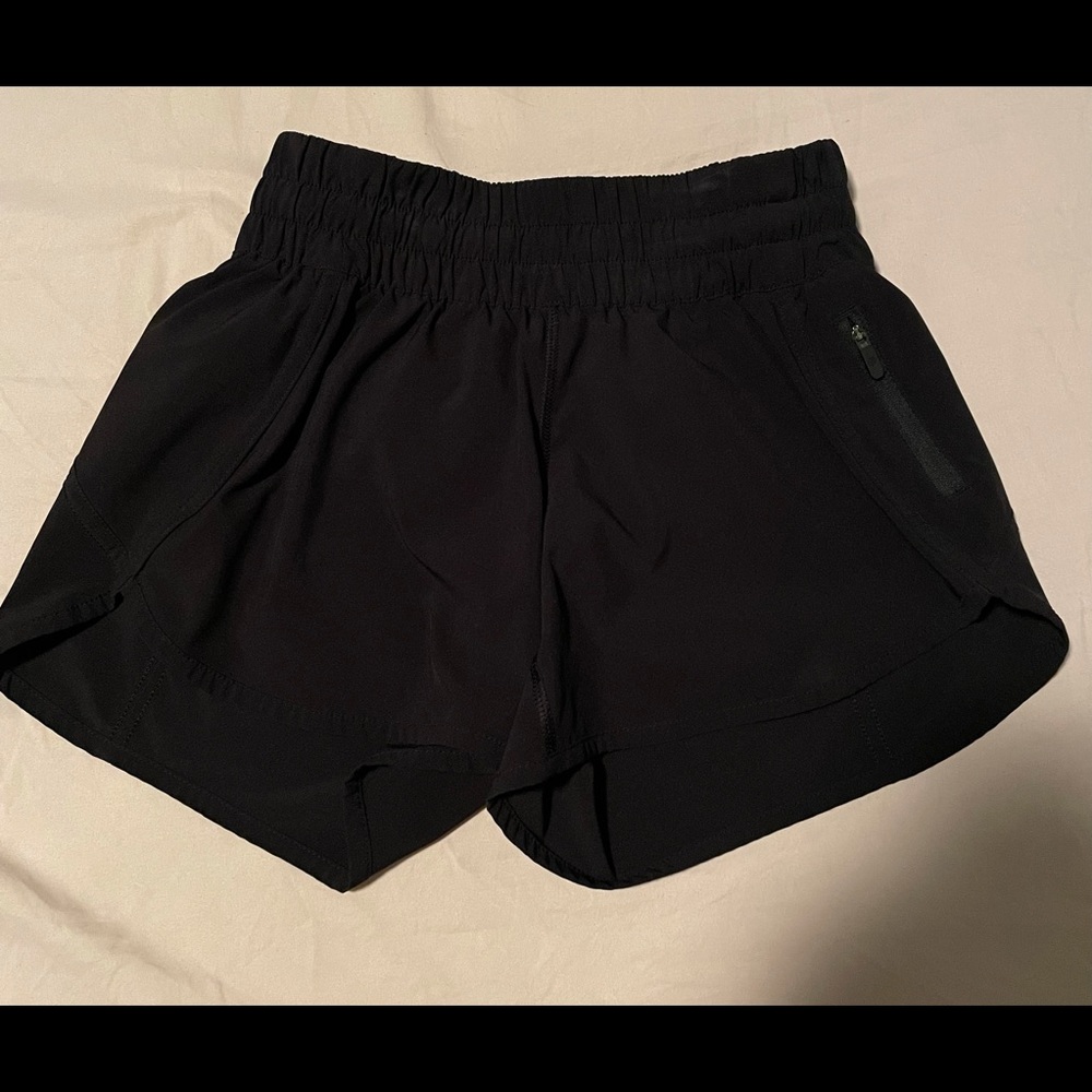 Black Lululemon Tracker Low Rise Shorts